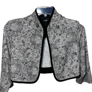 MSK Sequined black and white cropped women's jacket